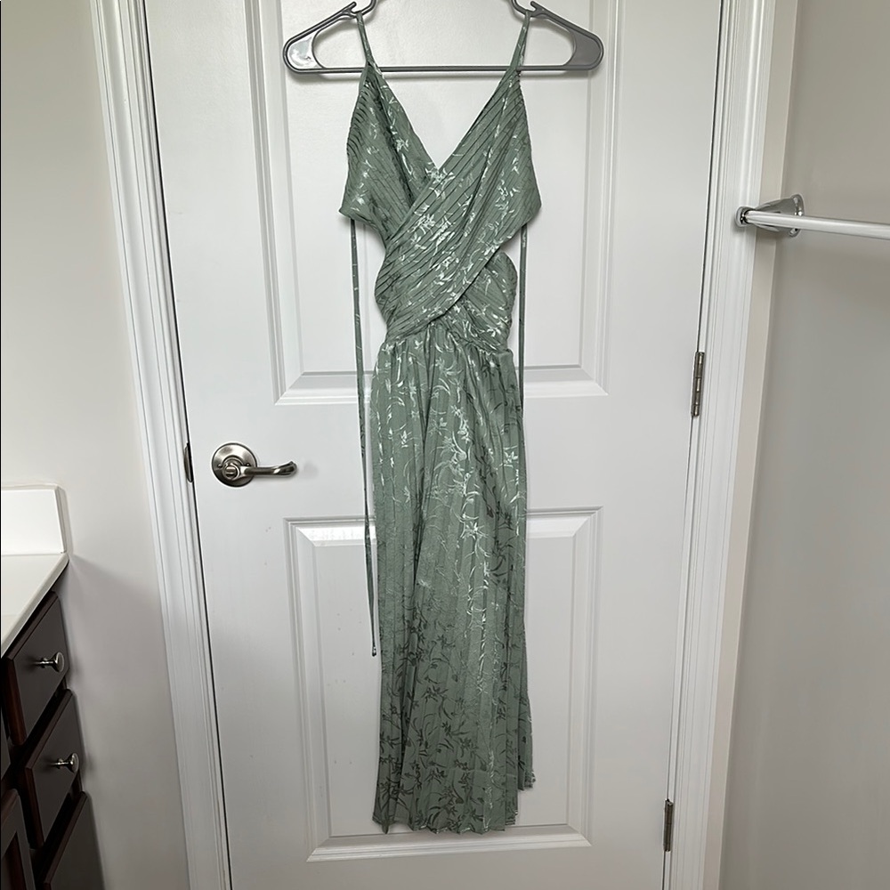 Lulu's Green Ruffled Wrap Sundress